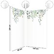 99DECO - Lot de 2 panneaux de douche en PVC (90x220 & 120x220 cm) + profilés blanc - Flowers in Rain - Multicolore - vignette