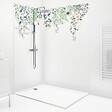 99DECO - Lot de 2 panneaux de douche en PVC (90x220 & 120x220 cm) + profilés blanc - Flowers in Rain - Multicolore - vignette