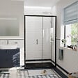 CERAMIA - Ceramia PURA Porte de douche 100x195cm coulissante anticalcaire avec profilés Noir mat (CERAHP100B) - vignette