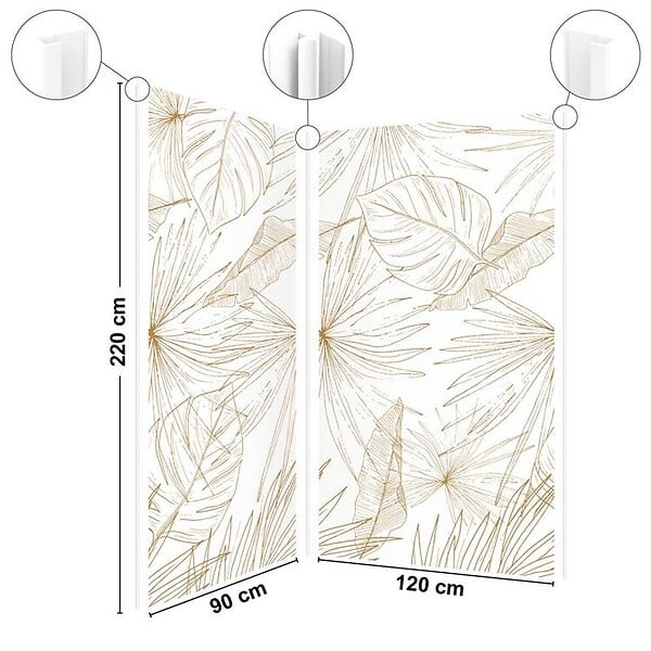 99DECO - Lot de 2 panneaux de douche en aluminium (90x220 & 120x220 cm) + profilés blanc - Lamnar - Noir - large