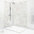 99DECO - Lot de 2 panneaux de douche en PVC (90x220 & 120x220 cm) + profilés blanc - New Trashwall - Marron - vignette