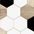 99DECO - Lot de 2 panneaux de douche en PVC (90x220 & 120x220 cm) + profilés blanc - Mix Hexa - Multicolore - vignette