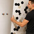 99DECO - Lot de 2 panneaux de douche en PVC (90x220 & 120x220 cm) + profilés blanc - Mix Hexa - Multicolore - vignette