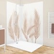 99DECO - Lot de 2 panneaux de douche en PVC (90x220 & 120x220 cm) + profilés blanc - Pampa - Marron - vignette