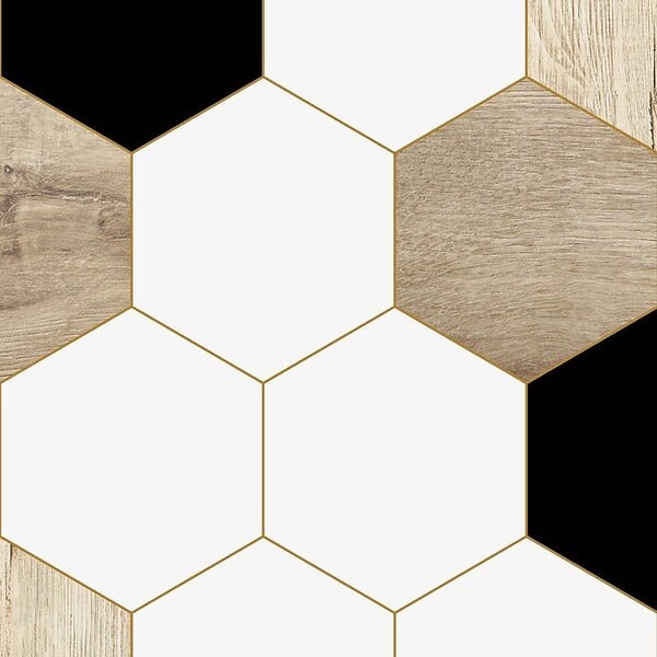 99DECO - Lot de 2 panneaux de douche en aluminium (90x220 & 120x220 cm) + profilés blanc - Mix Hexa - Multicolore - large