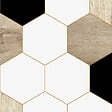 99DECO - Lot de 2 panneaux de douche en aluminium (90x220 & 120x220 cm) + profilés blanc - Mix Hexa - Multicolore - vignette