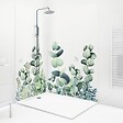 99DECO - Lot de 2 panneaux de douche en aluminium (90x220 & 120x220 cm) + profilés blanc - Motif végétal - Vert et Blanc - Quiétude - vignette