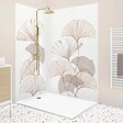 99DECO - Pack 2 panneaux de douche en PVC Blanc Floral + 3 profilés Blancs - 99deco - 1 panneau de 90x220 cm et 1 panneau de 120x220 cm - vignette