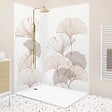 99DECO - Pack 2 panneaux de douche en aluminium Blanc Floral + 3 profilés Blancs - 99deco - 1 panneau de 90x220 cm et 1 panneau de 120x220 cm - vignette