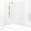 99DECO - Lot de 2 panneaux de douche en PVC (90x220 & 120x220 cm) + profilés blanc - Effet Marbre clair - vignette