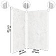 99DECO - Lot de 2 panneaux de douche en PVC (90x220 & 120x220 cm) + profilés blanc - Effet Marbre clair - vignette