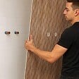 99DECO - Pack 2 panneaux de douche en aluminium Marron effet Bois Japandi + 3 profilés Noirs - 99deco - 1 panneau de 90x220 cm et 1 panneau de 120x220 cm - vignette