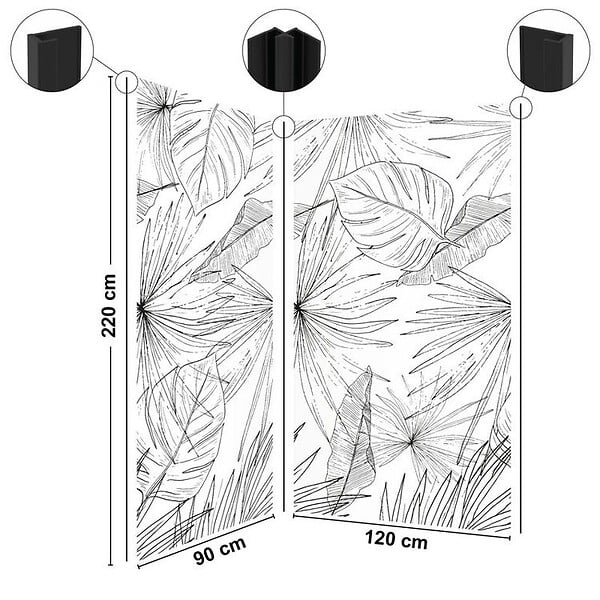 99DECO - Lot de 2 panneaux de douche en aluminium (90x220 & 120x220 cm) + profilés noir - Lamnar - Noir - large