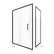 AURLANE - Porte de douche + Retour 140x90x200 cm - Verre 6 mm - Profilé Noir - CRUSH - vignette