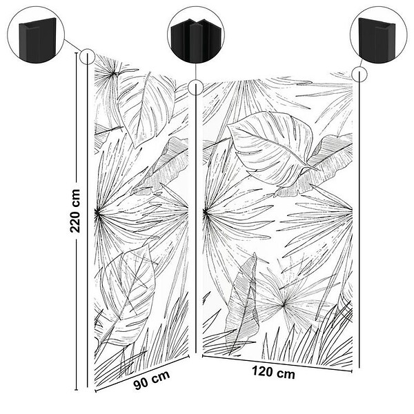 99DECO - Lot de 2 panneaux de douche en PVC (90x220 & 120x220 cm) + profilés noir - Lamnar - Noir - large