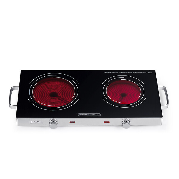 KITCHEN CHEF - Réchaud vitroceramique 2 feux 2800w - kcppv2800 - large