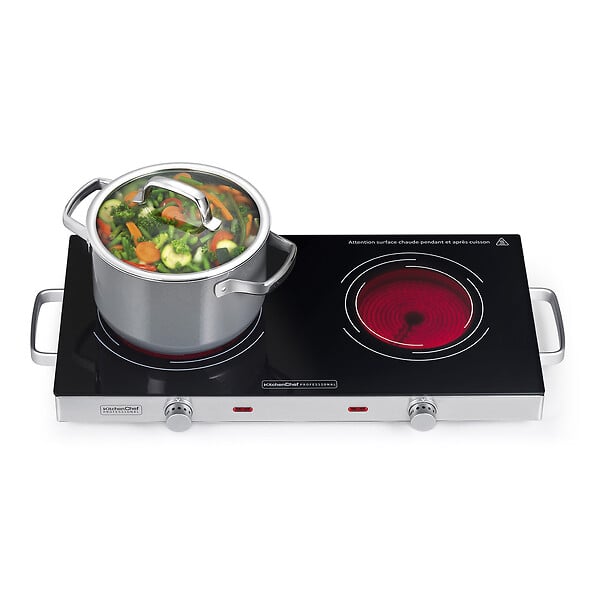 KITCHEN CHEF - Réchaud vitroceramique 2 feux 2800w - kcppv2800 - large