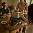 PROWELTEK - Rechaud TRAITEUR à gaz fonte 9.8 KW 4 pieds 3 robinets Puissant et Stable TRIGLAV - vignette