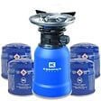 KEMPER - Réchaud gaz 2200W Coque ABS Piezo + 4 cartouches de gaz 190gr KEMPER - vignette