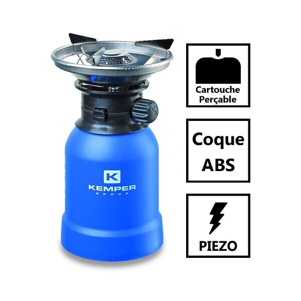 KEMPER - Réchaud gaz 2200W Coque ABS Piezo + 4 cartouches de gaz 190gr KEMPER - large