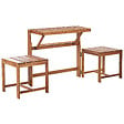 BELIANI - Ensemble banc de jardin et set de bistrot convertibles TUENNO Acacia Marron - vignette