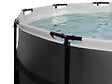EXIT TOYS - Piscine tubulaire Black Leather ronde 4,27 x 1,22 m avec dôme - Exit Toys - vignette