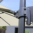 OVIALA - Parasol déporté inclinable rotatif 3x3m et 4 dalles à remplir blanc - Malaga - vignette