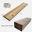 VINUOVO - Pack 14 Lames terrasse bois autoclave  100 x 14,5 x 2,7 cm (Long.x larg. x épaisseur)  1 côté lisse / 1 rainuré - vignette