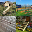 VINUOVO - Pack 12 Lames terrasse bois autoclave  120 x 14,5 x 2,7 cm (Long.x larg. x épaisseur)  1 côté lisse / 1 rainuré - vignette