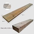 VINUOVO - Pack 10 Lames terrasse bois autoclave  140 x 14,5 x 2,7 cm (Long.x larg. x épaisseur)  1 côté lisse / 1 rainuré - vignette