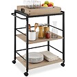TECTAKE - Chariot de service Worcester 65x41,5x87cm Bois clair industriel, Chêne Sonoma - vignette