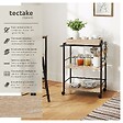 TECTAKE - Chariot de service Worcester 65x41,5x87cm Bois clair industriel, Chêne Sonoma - vignette