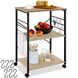 TECTAKE - Chariot de service Rugby 65,5x45,5x88,5cm Bois clair industriel, Chêne Sonoma - vignette