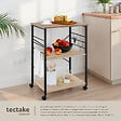 TECTAKE - Chariot de service Rugby 65,5x45,5x88,5cm Bois clair industriel, Chêne Sonoma - vignette