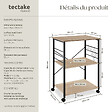 TECTAKE - Chariot de service Rugby 65,5x45,5x88,5cm Bois clair industriel, Chêne Sonoma - vignette
