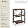 TECTAKE - Chariot de service Rugby 65,5x45,5x88,5cm Bois foncé industriel, rustique - vignette