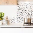 99DECO - Crédence cuisine en aluminium - motif terrazzo blanc - 300x20 cm (en 3 bandeaux) - vignette