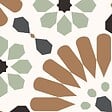 99DECO - Fond de hotte en aluminium - effet carreaux de ciment marron et vert - 70x60 cm - vignette