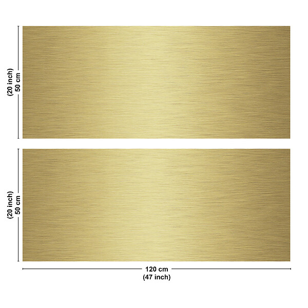 99DECO - Crédence cuisine en aluminium - effet industriel doré - 240x50 cm (en 2 bandeaux) - large