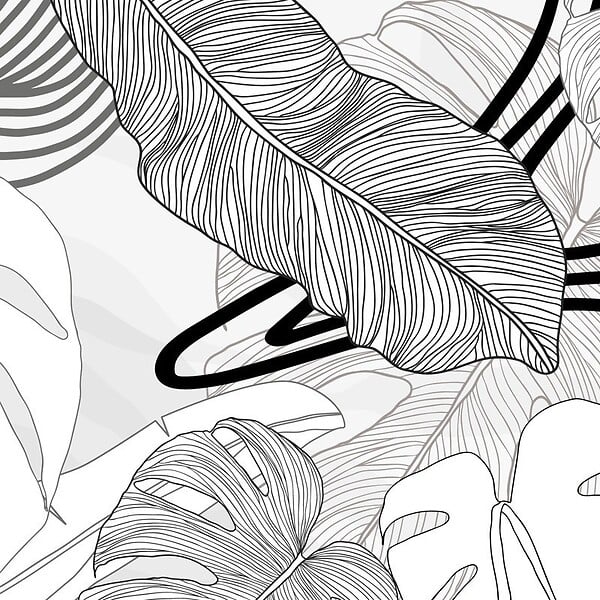 99DECO - Crédence cuisine en aluminium - floral noir - 360x50 cm (en 3 bandeaux) - large