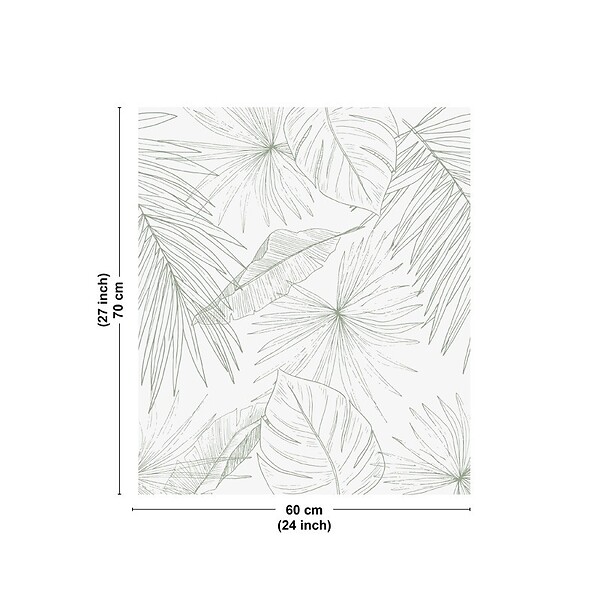 99DECO - Fond de hotte en aluminium - motif floral vert - 70x60 cm - large