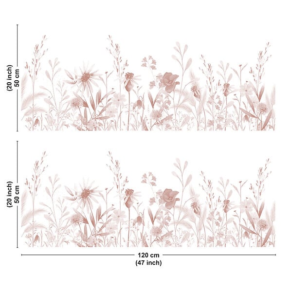 99DECO - Crédence cuisine en aluminium - motif floral ocre - 240x50 cm (en 2 bandeaux) - large