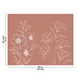 99DECO - Fond de hotte en aluminium - motif floral terracotta et blanc - 70x90 cm - vignette