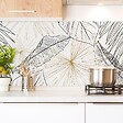 99DECO - Crédence cuisine en aluminium - floral noir et doré - 360x50 cm (en 3 bandeaux) - vignette