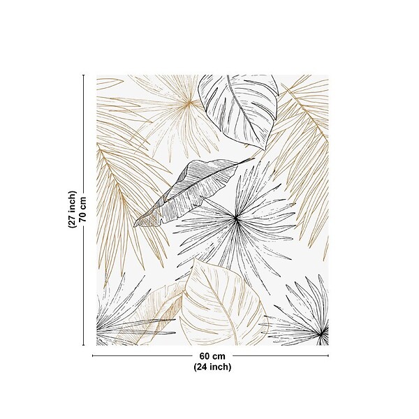 99DECO - Fond de hotte en aluminium - motif floral noir et doré - 70x60 cm - large