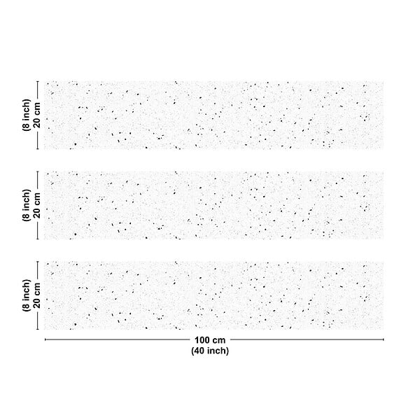 99DECO - Crédence cuisine en aluminium - motif terrazzo blanc et noir - 300x20 cm (en 3 bandeaux) - large