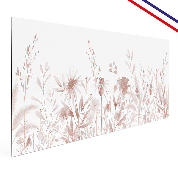 99DECO - Crédence cuisine en aluminium - motif floral ocre - 360x50 cm (en 3 bandeaux) - large