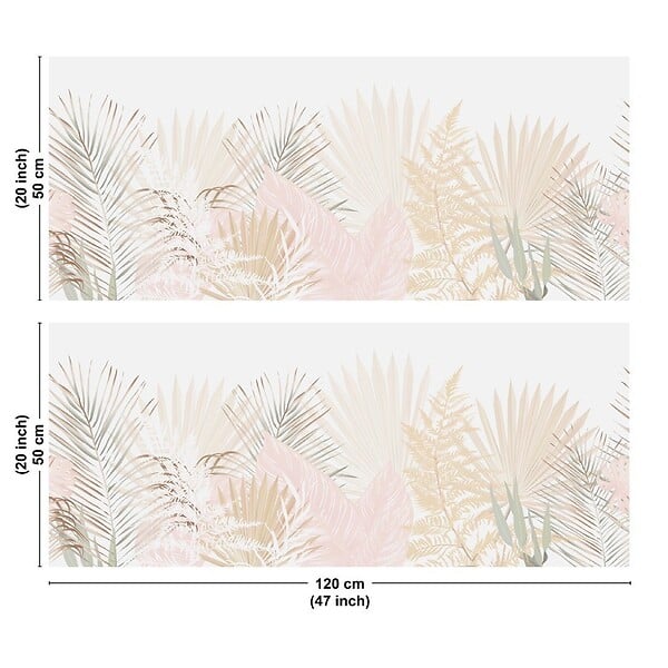 99DECO - Crédence cuisine en aluminium - floral beige et blanc - 240x50 cm (en 2 bandeaux) - large
