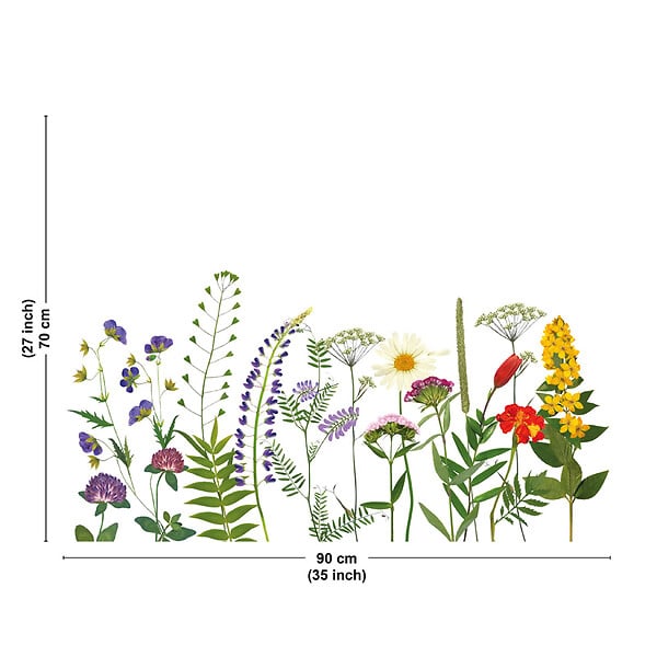 99DECO - Fond de hotte en aluminium - motif floral vert, violet, jaune et rouge - 70x90 cm - large