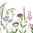 99DECO - Fond de hotte en aluminium - motif floral vert, violet, jaune et rouge - 70x90 cm - vignette